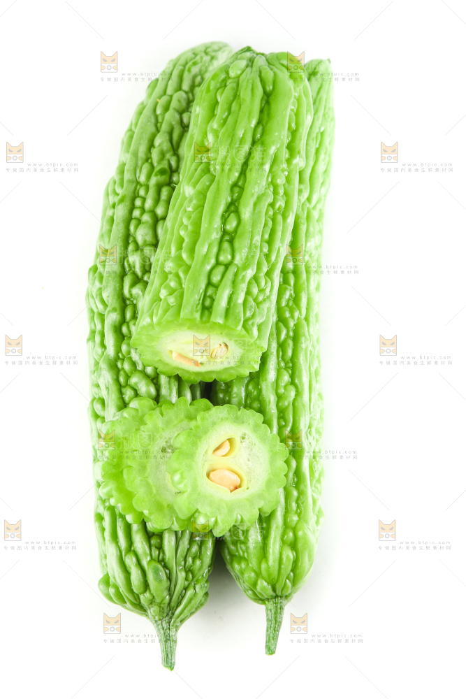 白底上摆放着凉瓜