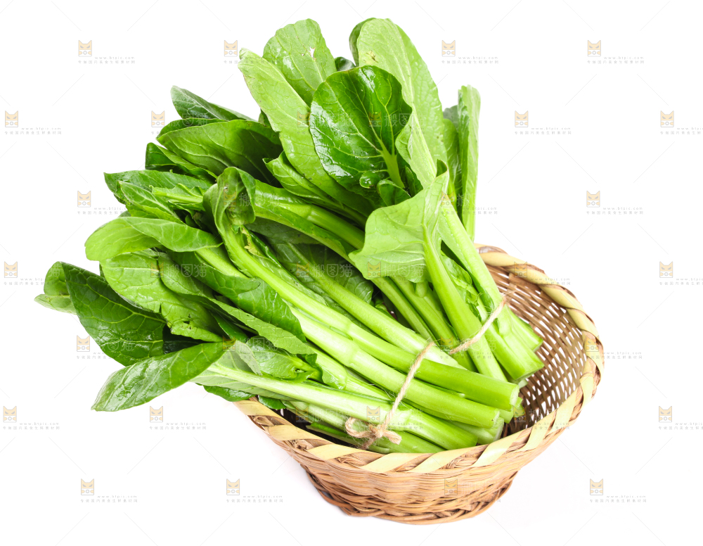 篮子里装着菜苔