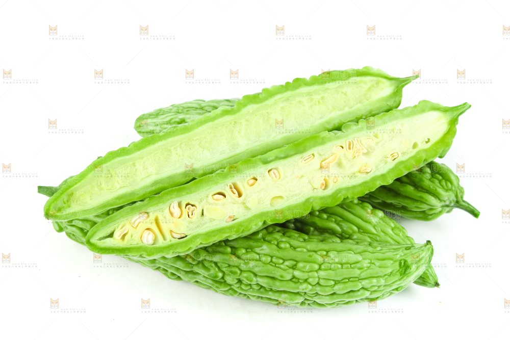 白底上摆放着凉瓜