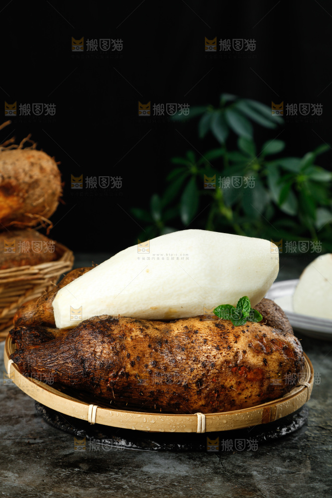 黑底上的金秤砣山药