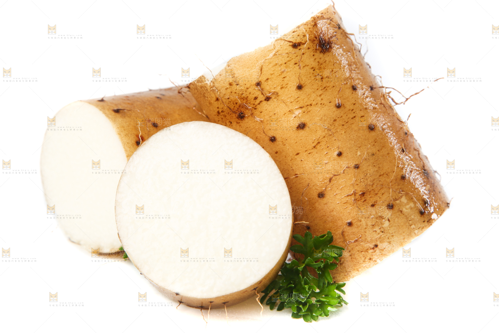 白底上摆放着麻山药