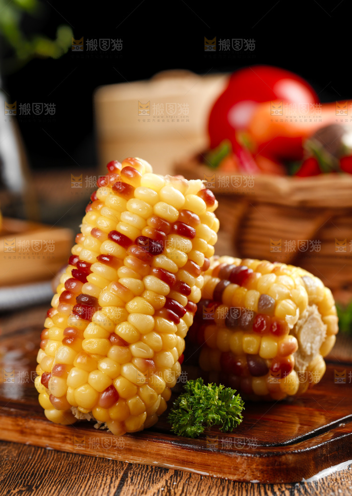 木底上的湖北花糯玉米