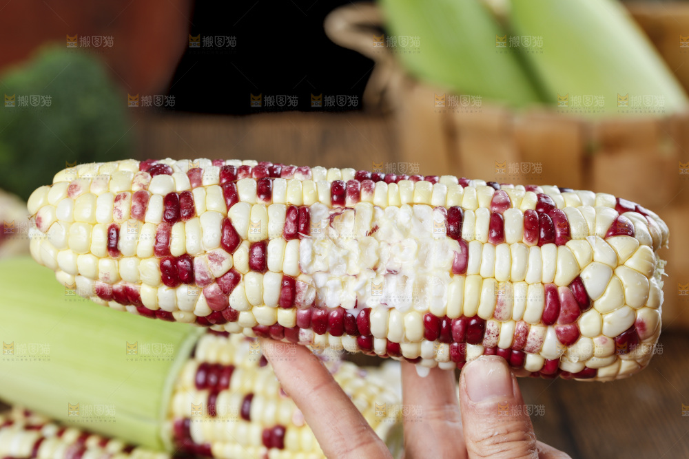 手拿玉米棒