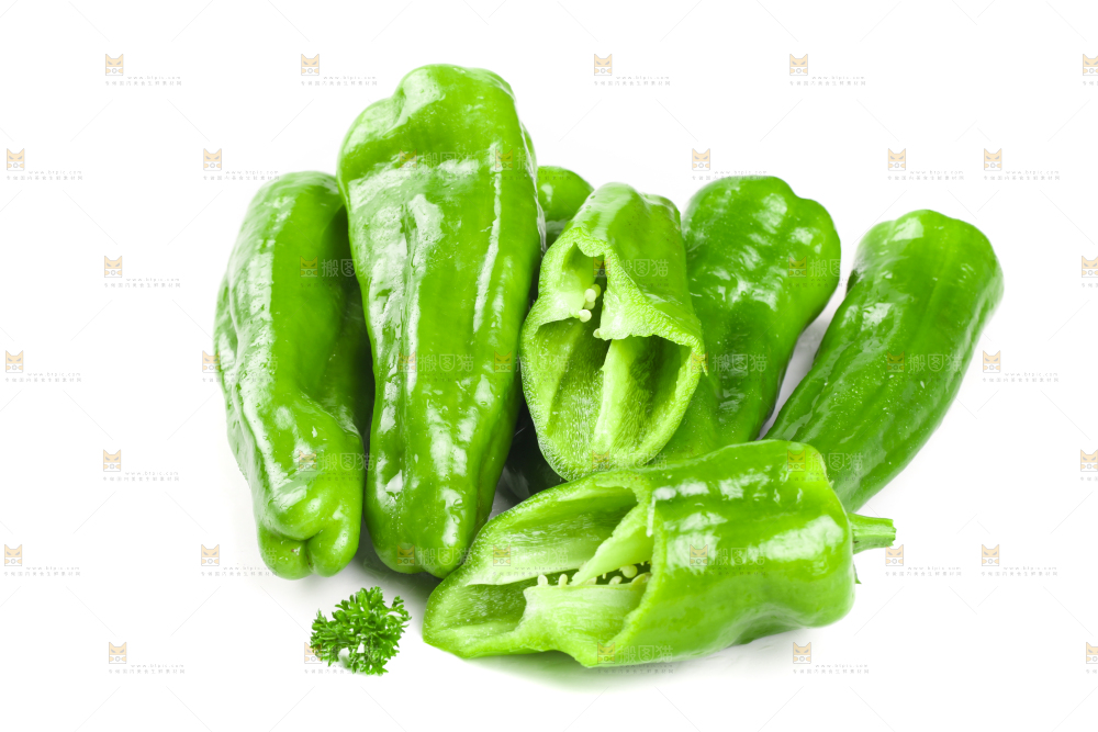 白底上的大青椒