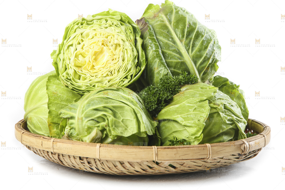 篮子里装着洋白菜