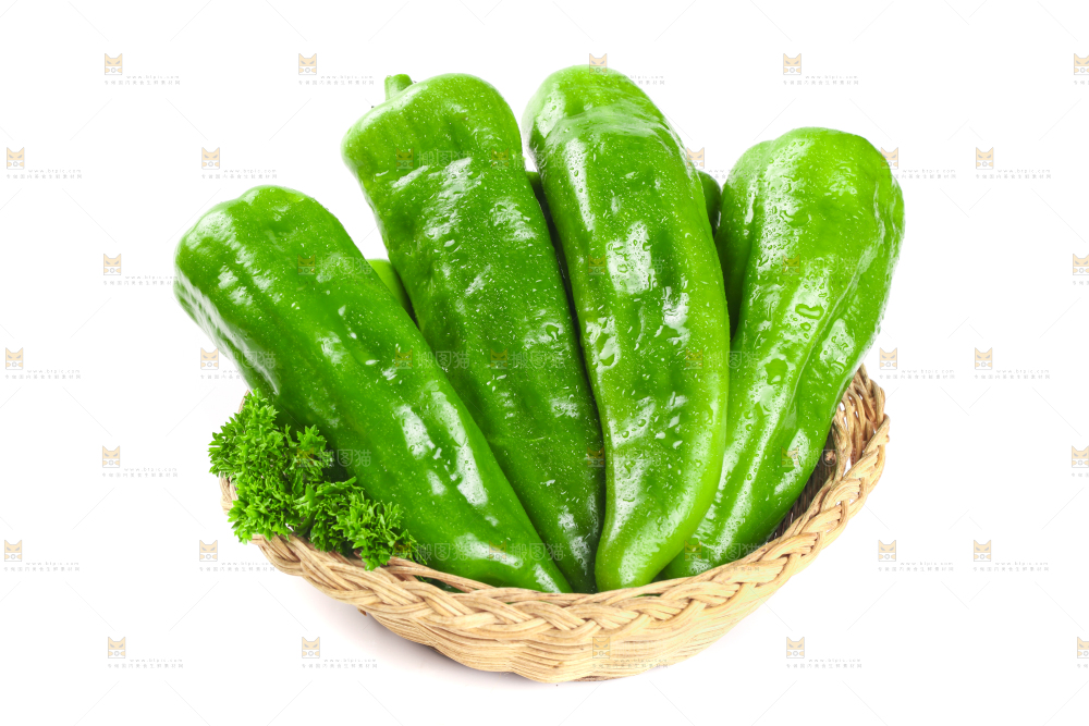 篮子里装着菜椒