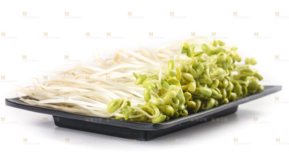盘子里装着黄豆芽