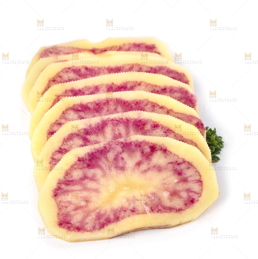 白底上放着云南七彩土豆
