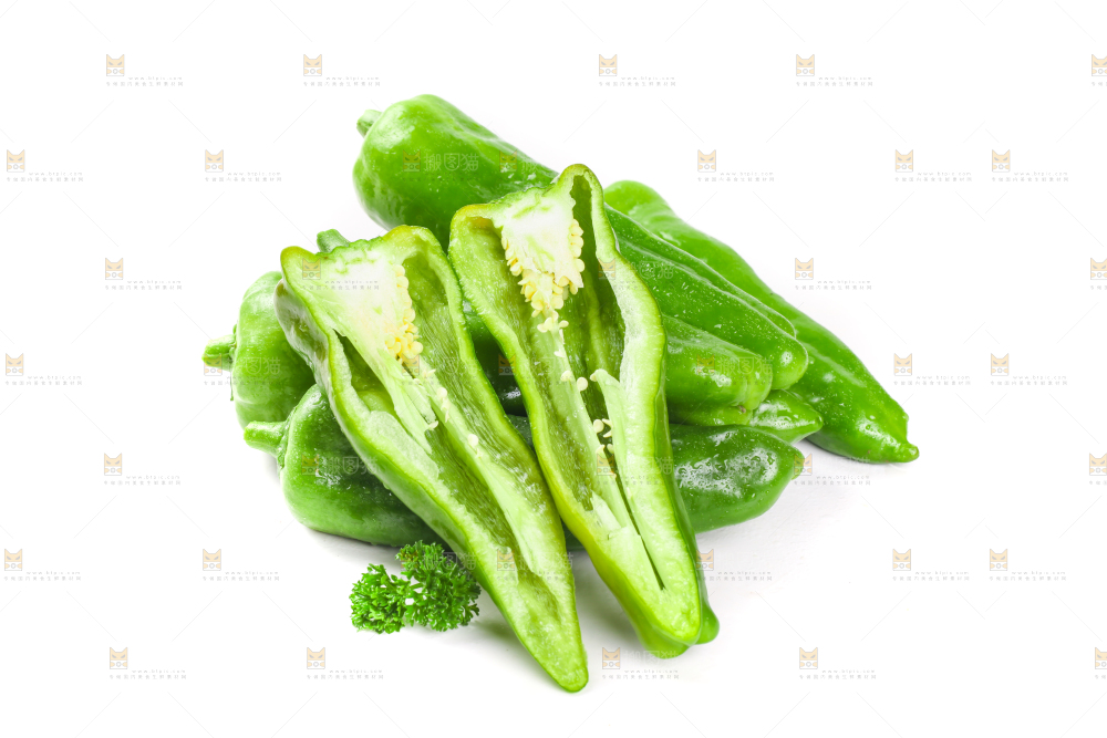 白底上的大青椒