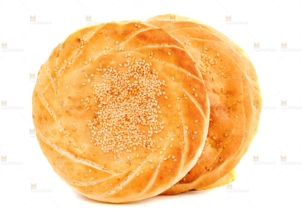 白底上放着烧饼