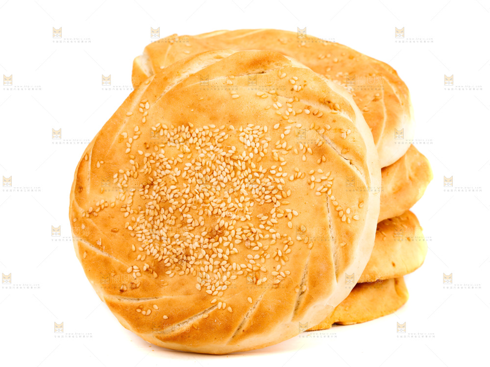 白底上放着烧饼