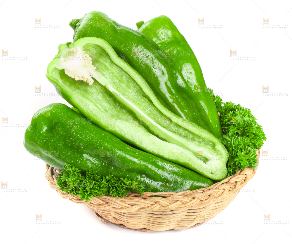 篮子里装着菜椒