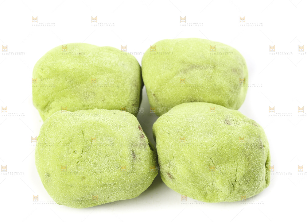 白底上的抹茶味奶枣