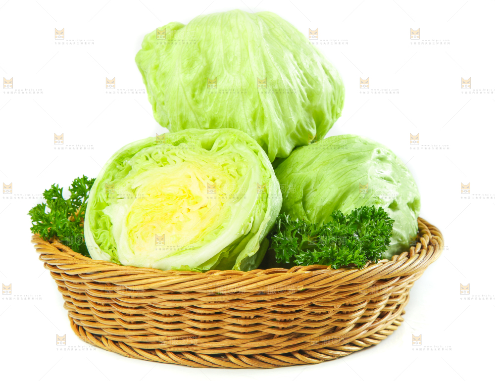 篮子里装着农家圆生菜