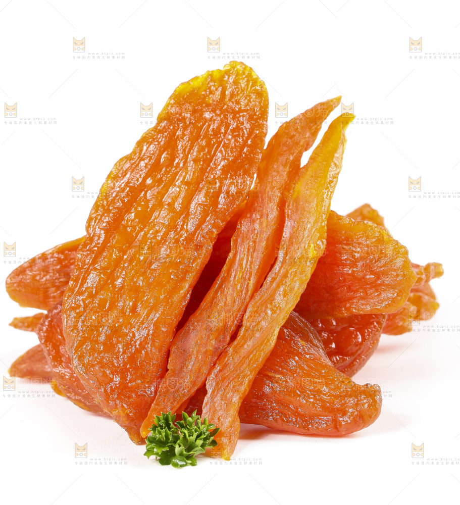 白底上摆放着香薯干