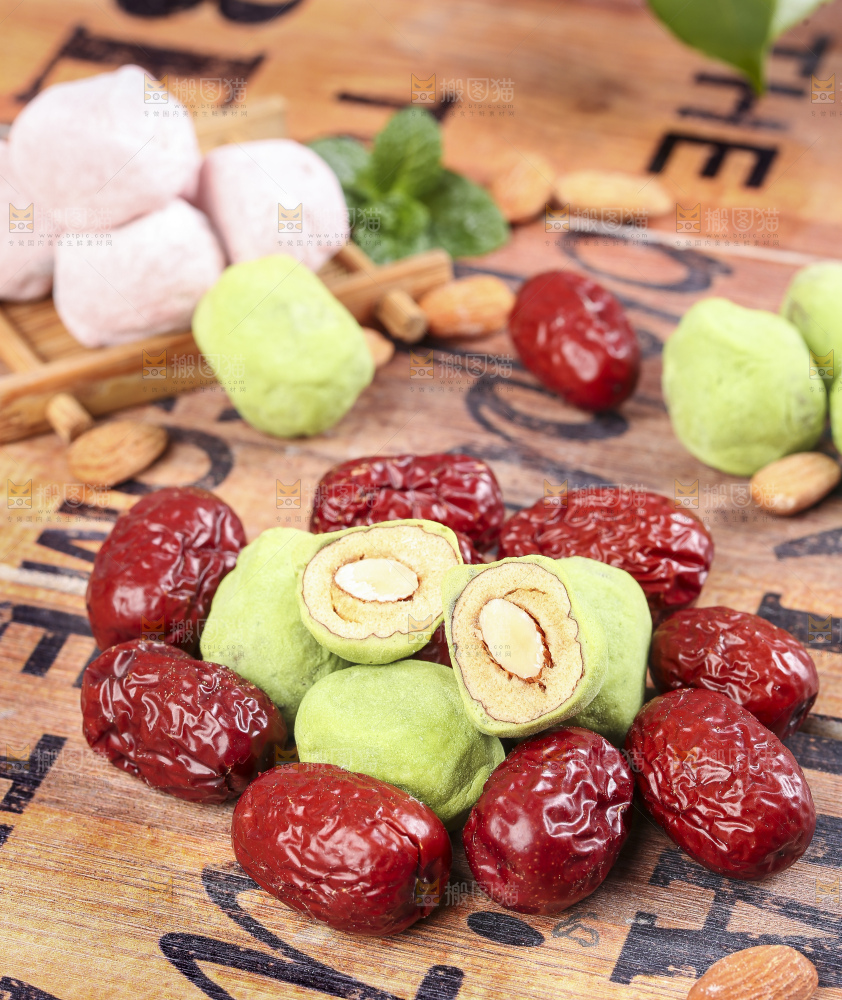 木板上的抹茶味奶枣
