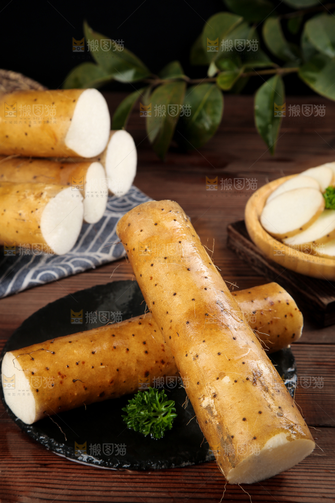 黑石板上的高山山药
