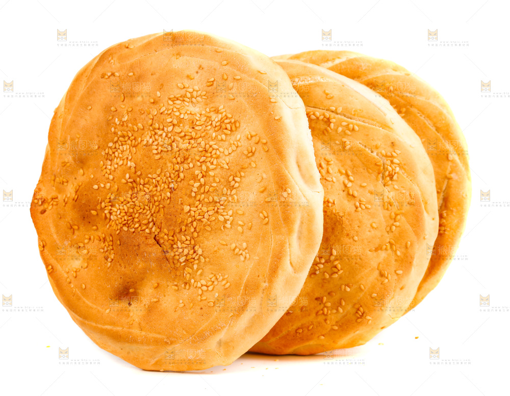 白底上放着烧饼
