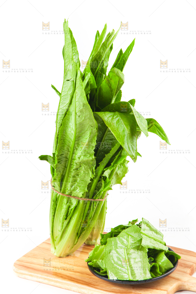 木板上放着油麦菜