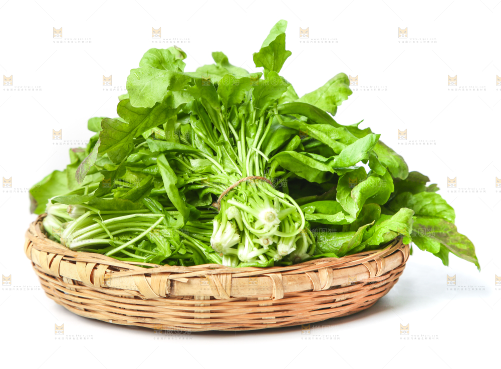 篮子里装着芥菜