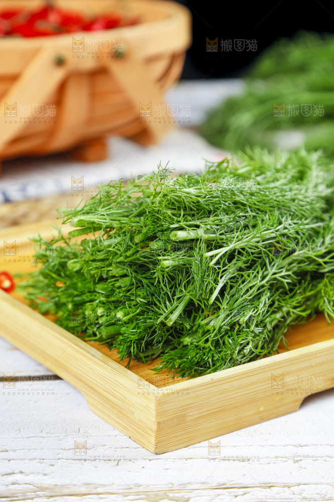 盘子里的云南小茴香菜