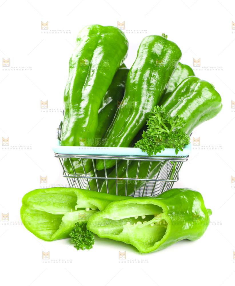 篮子里装着菜椒