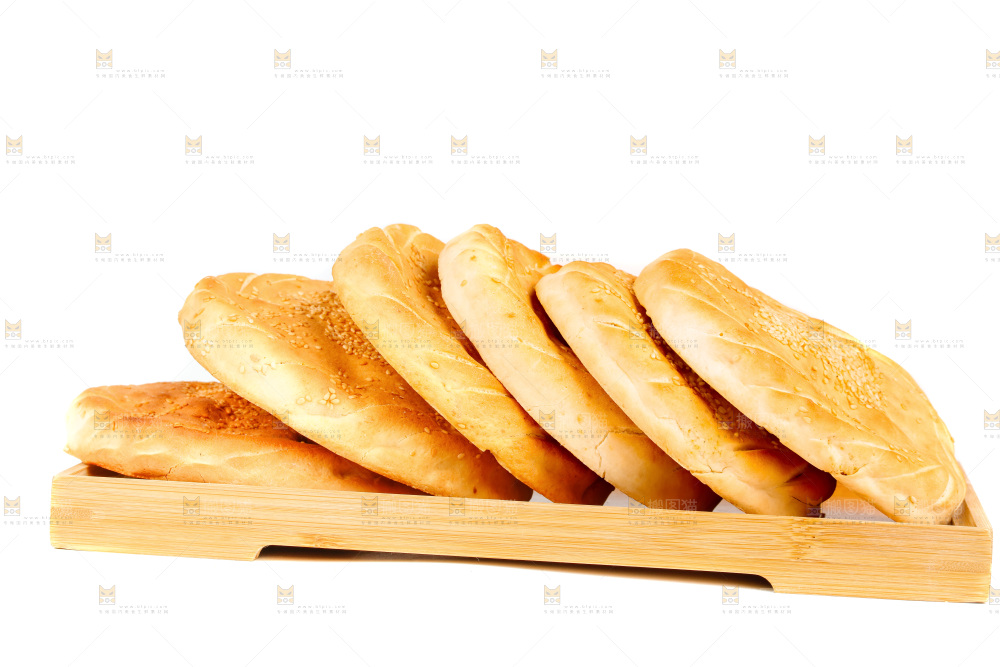 白底上放着烧饼