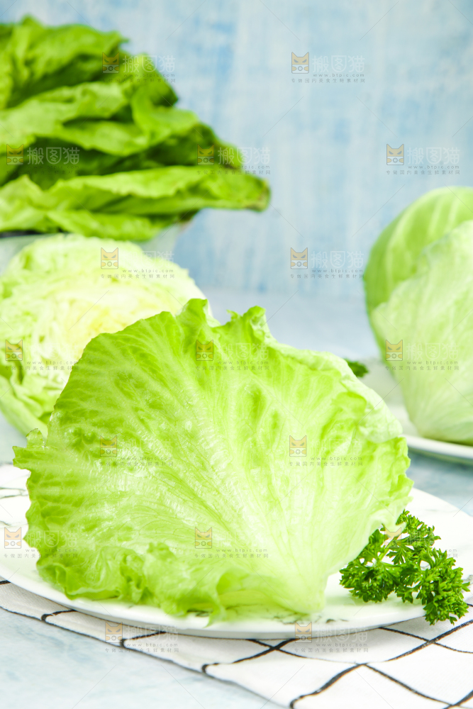 盘子里装着球生菜
