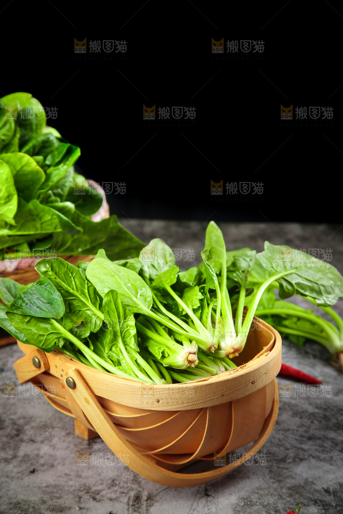 篮子里的红根菠菜