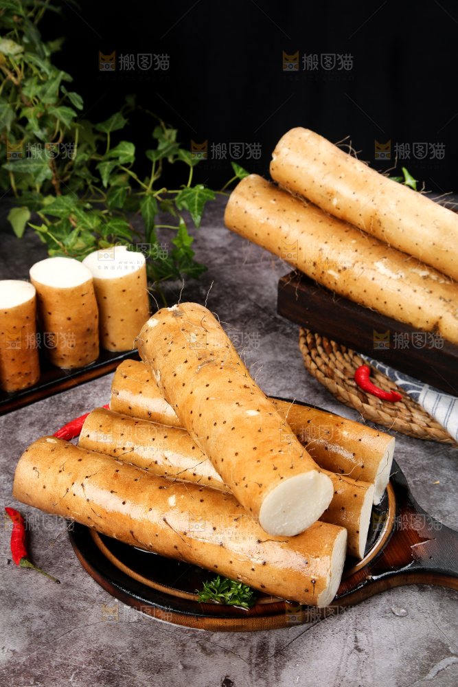 盘子里的新鲜山药