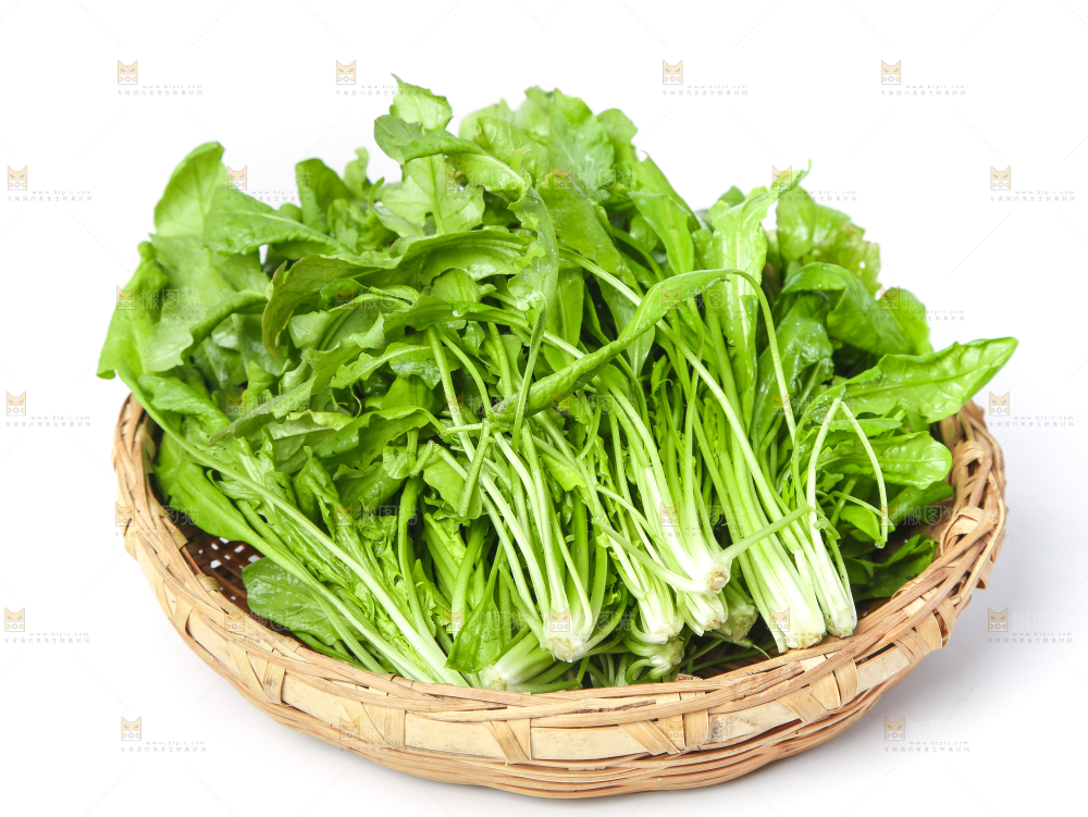 篮子里装着芥菜