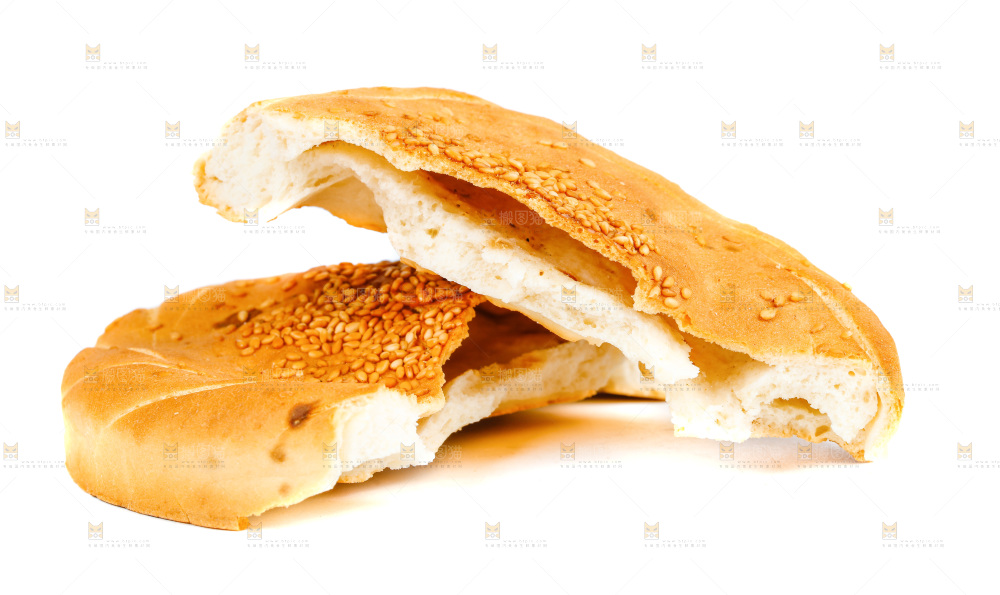 白底上放着烧饼