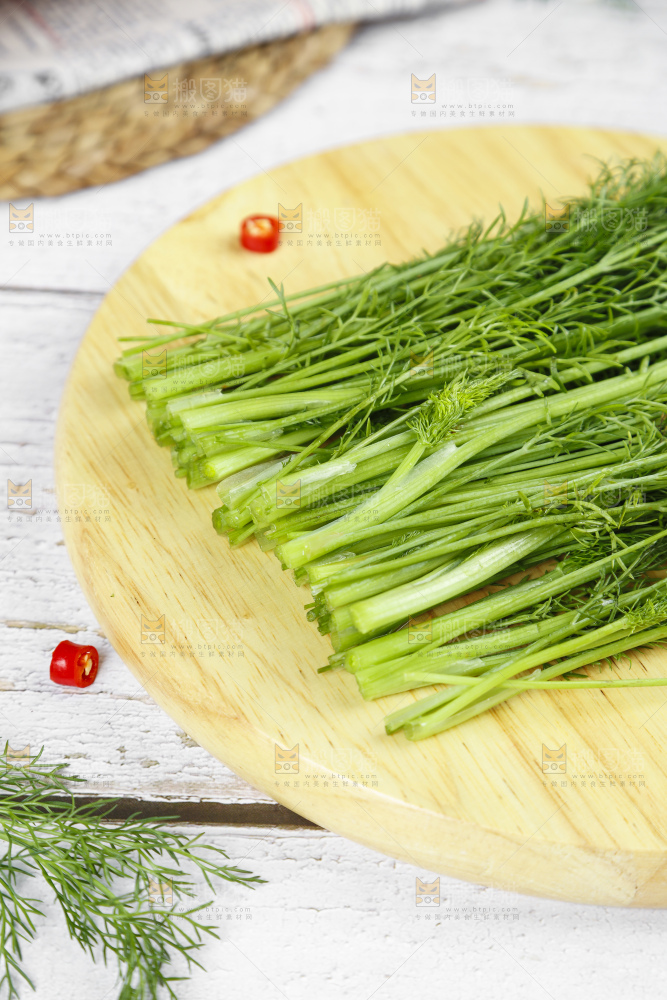 木板上的云南小茴香菜