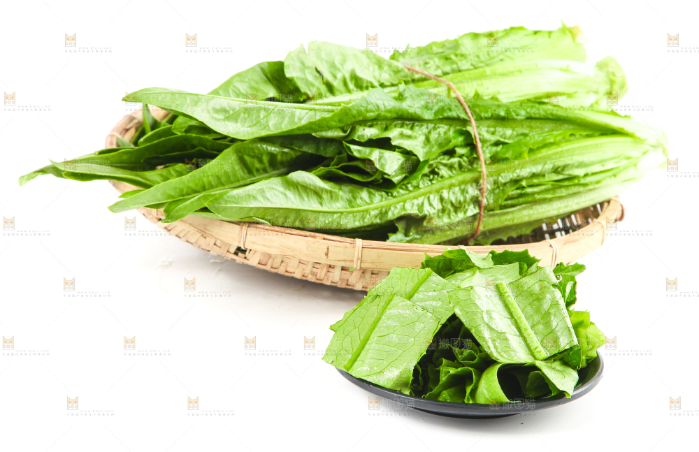木板上放着油麦菜