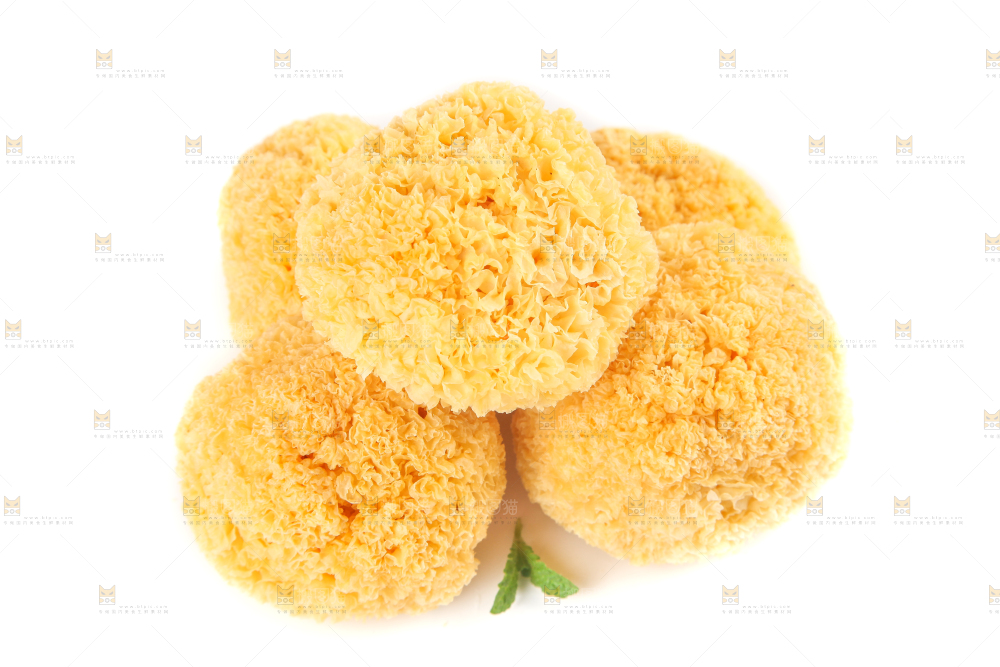 一堆糯银耳堆在白底上