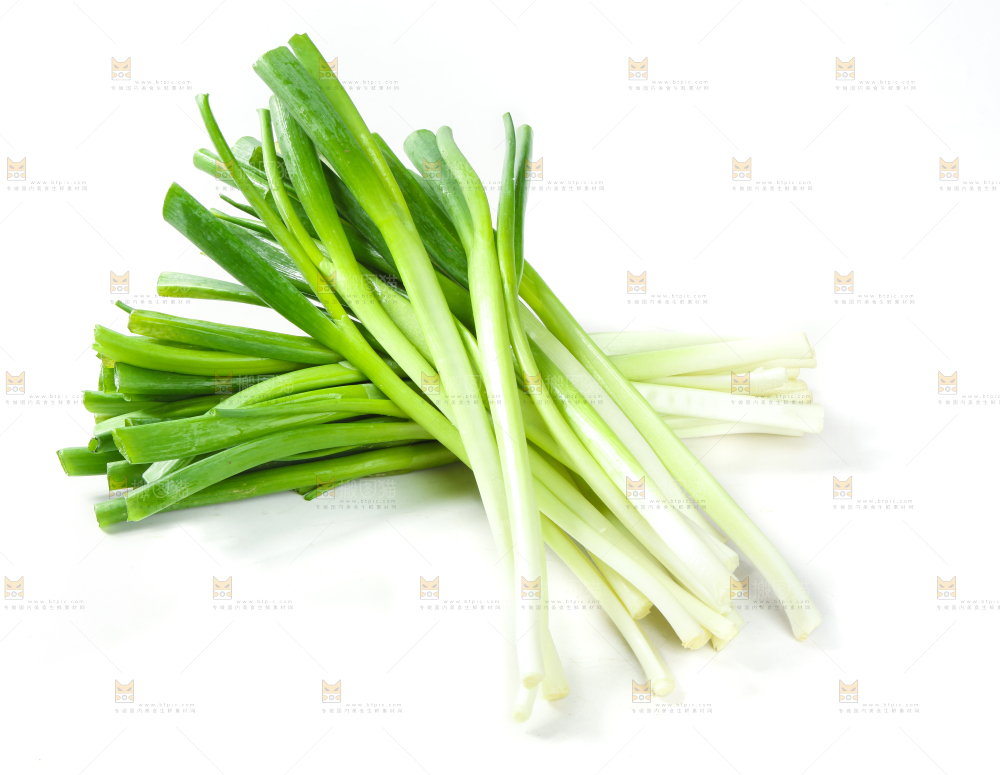白底上的大葱