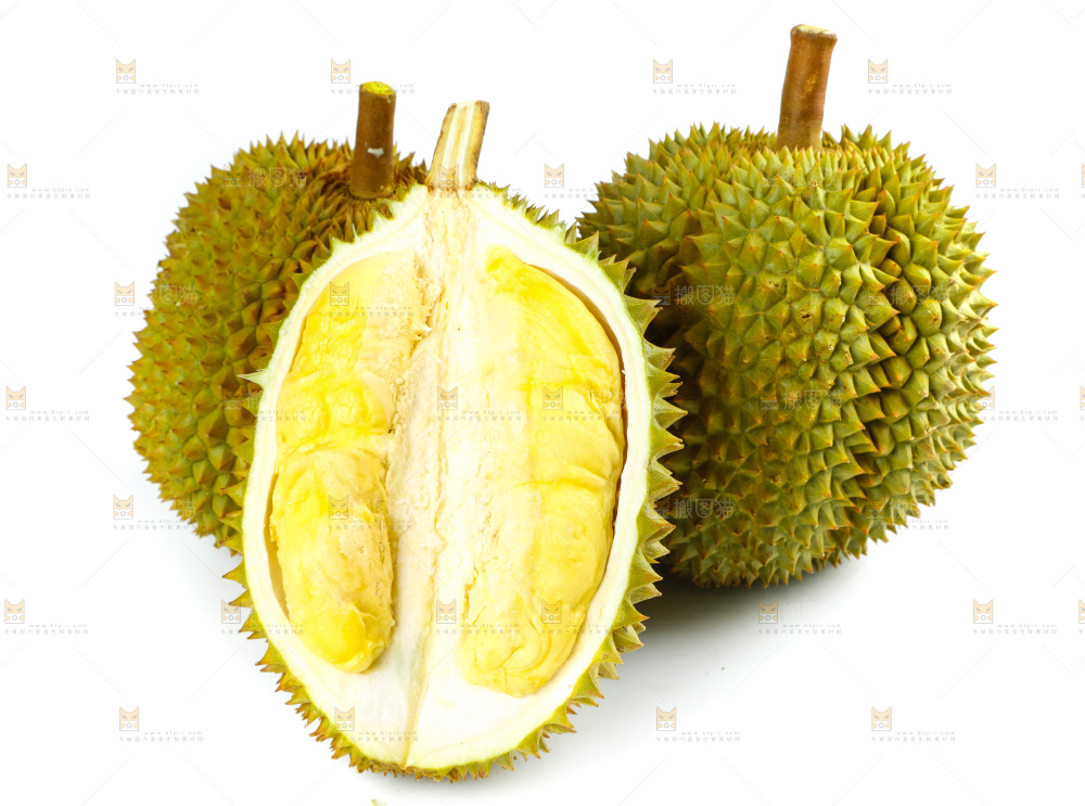 白底上的泰国榴莲