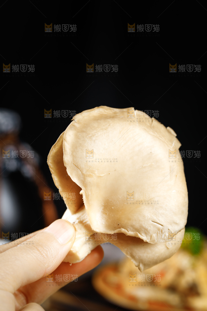 手拿新鲜平菇