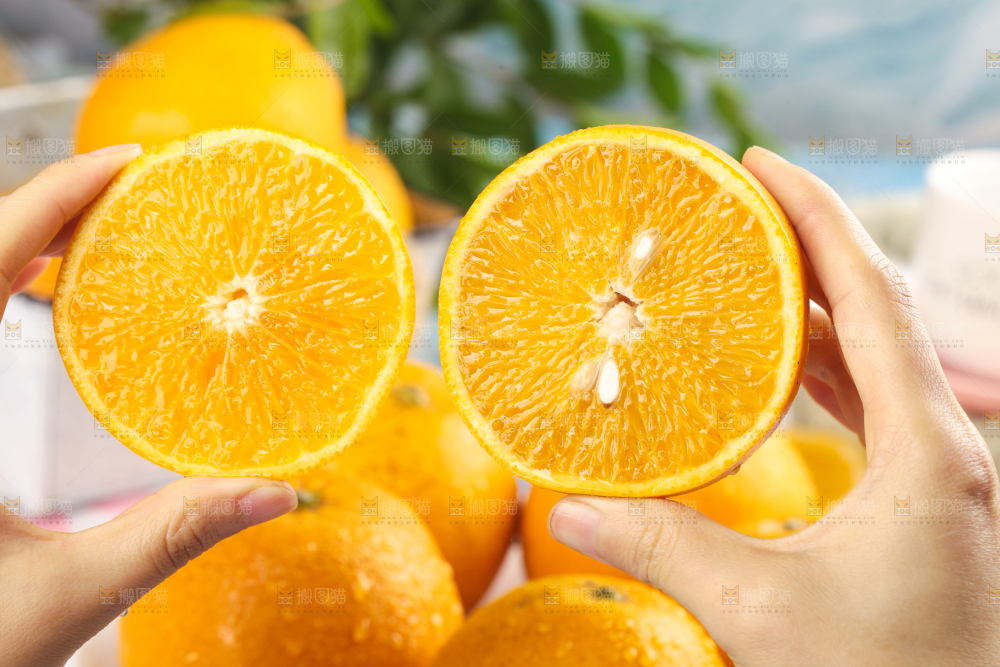 手里拿着新鲜胡柚