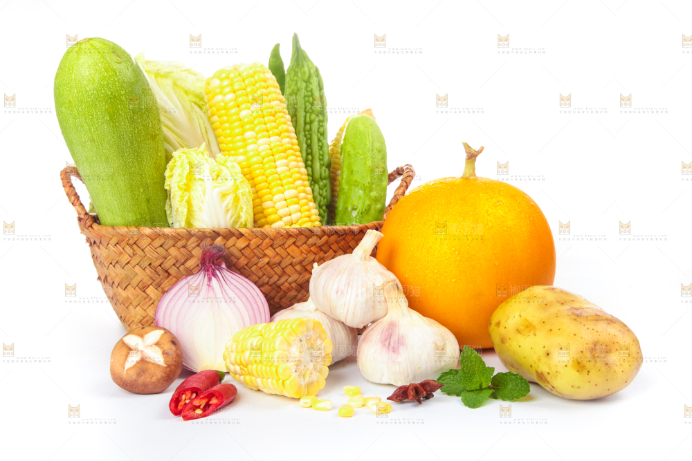 白底上的蔬菜纹理