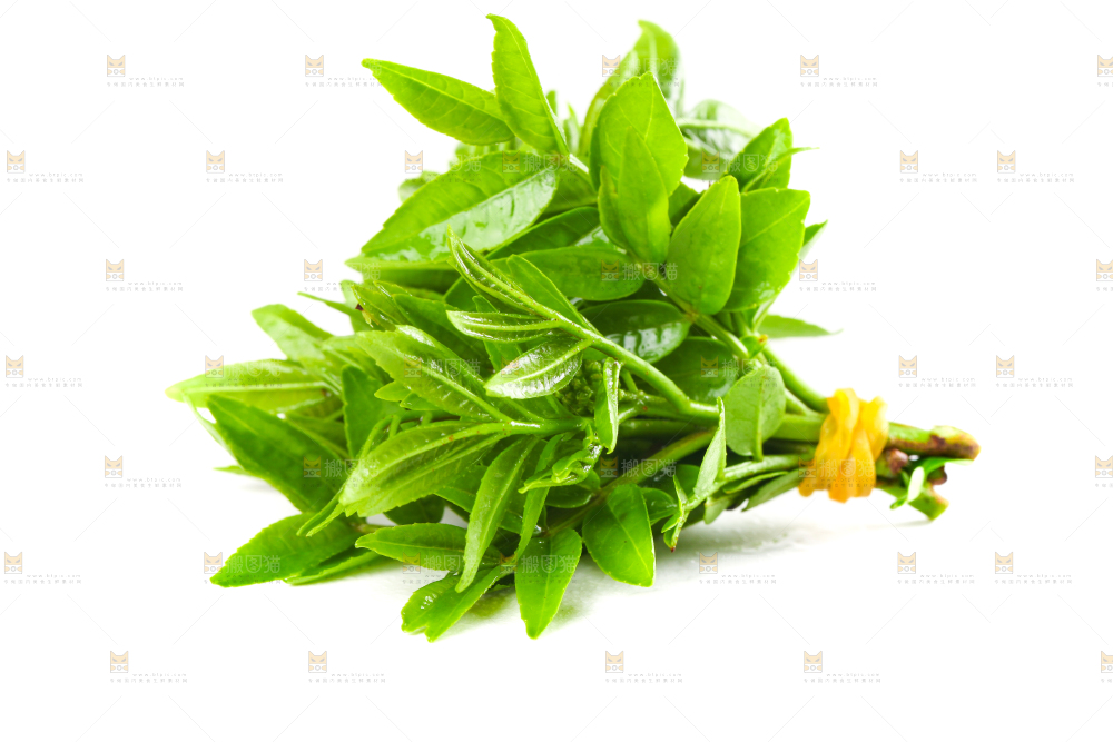 白底上放着花椒芽