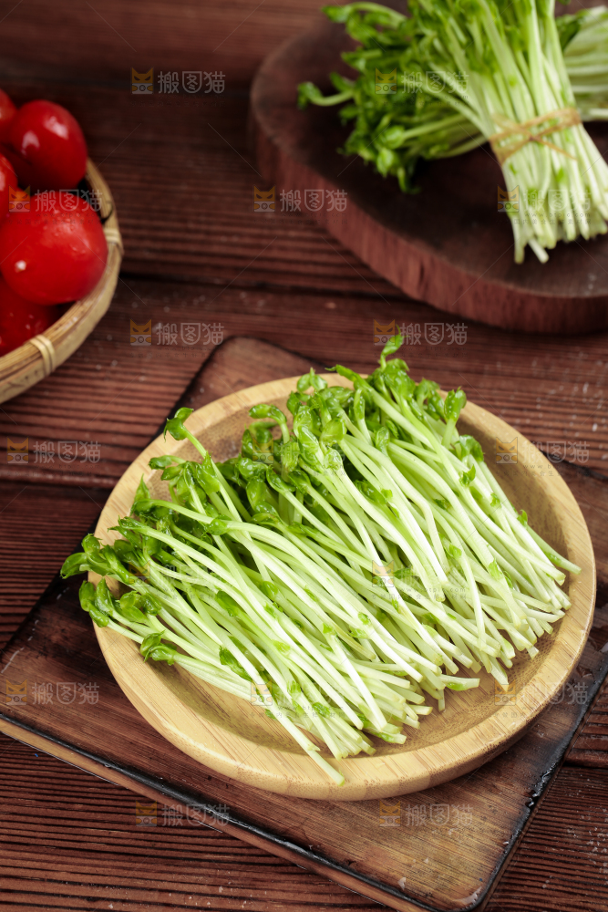 篮子里装着豆苗菜