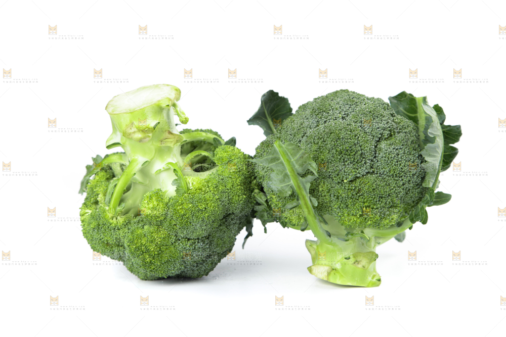 白底上的花椰菜