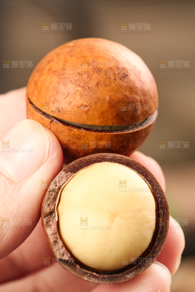 手拿夏威夷果
