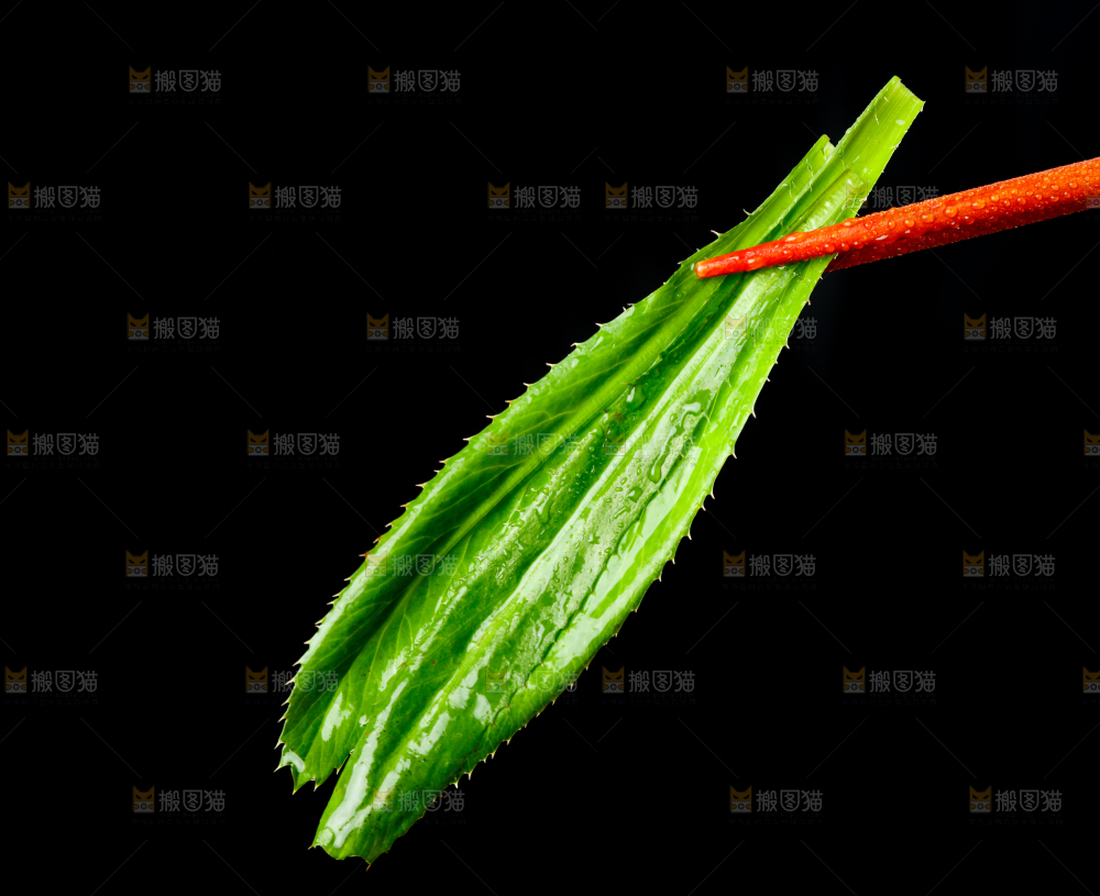 筷子夹着云南大香菜