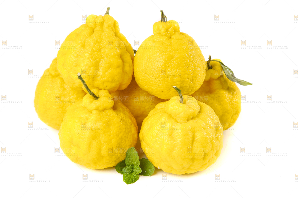 白底上放着四川柠檬不知火