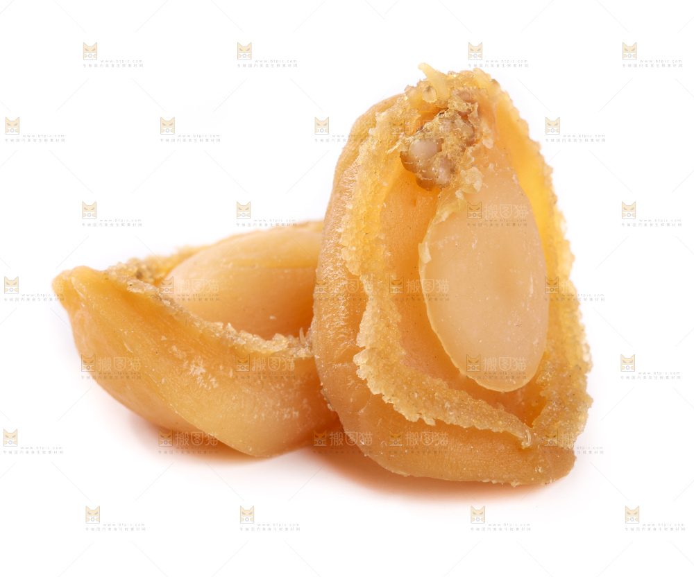 白底上的淡晒鲍鱼干