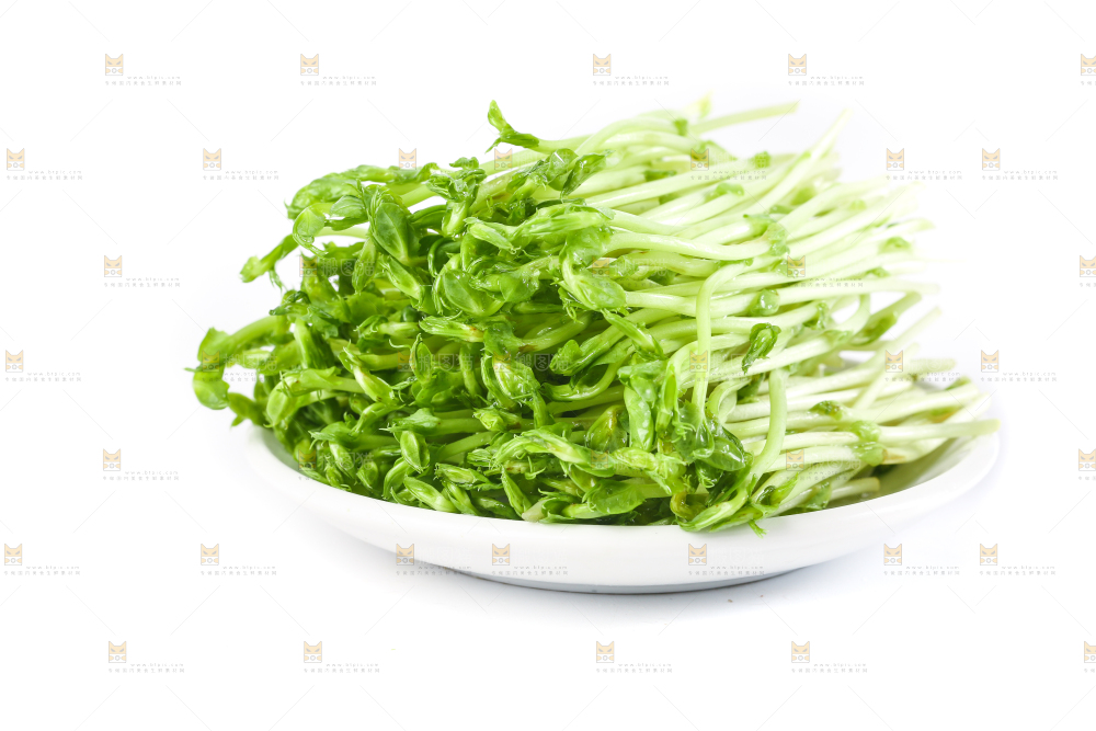 盘子里装着新鲜豌豆芽