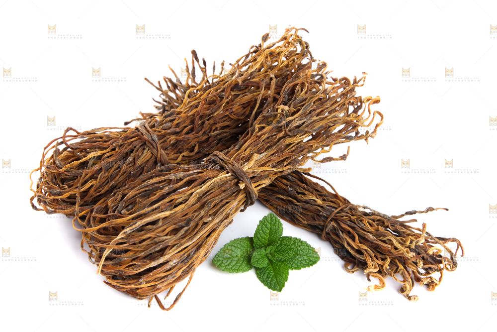 白底上的豆角干