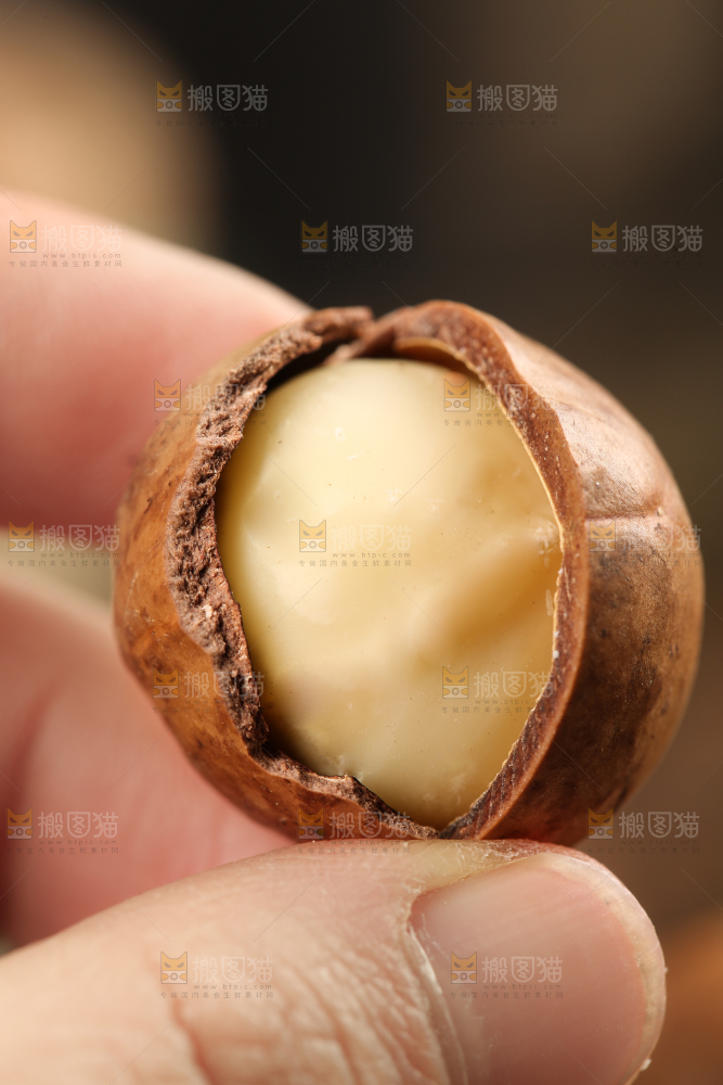 手拿夏威夷果